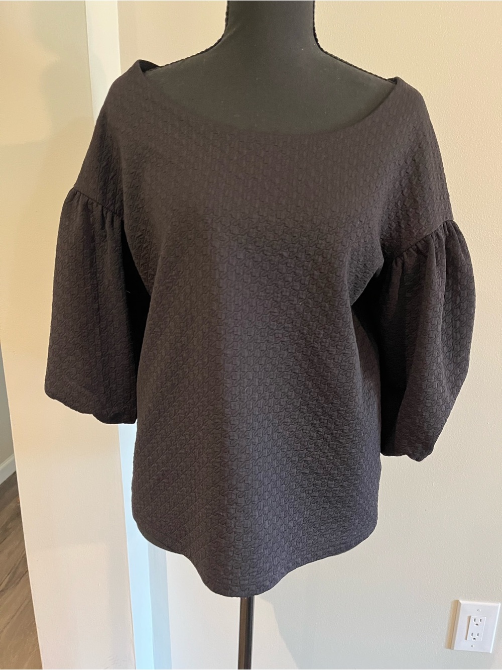 Anthropologie Postmark Black Puff Sleeve Size Small